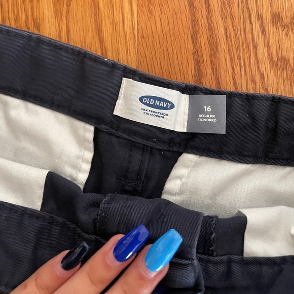 Boys Navy & Khaki School Uniform Shorts, Size 16 (both), Brand: Old Navy - Picture 2 of 3